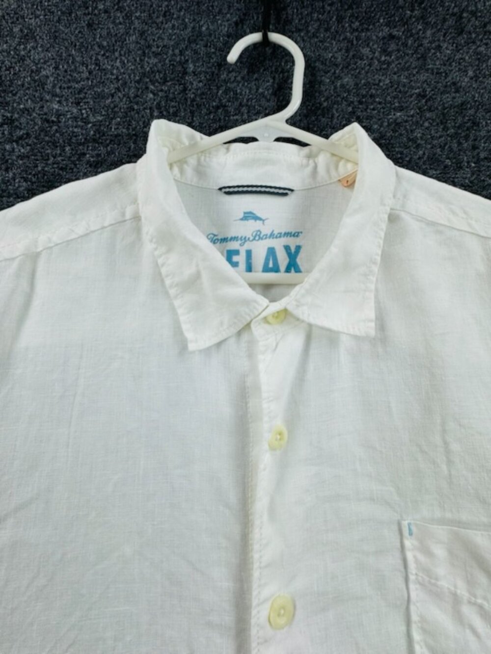 Tommy Bahama Logo Relax 2XB White Solid Resort Button Up Casual Linen Shirt Mens